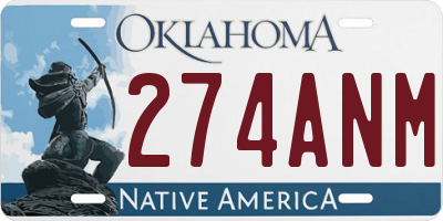 OK license plate 274ANM