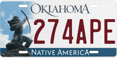 OK license plate 274APE