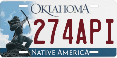 OK license plate 274API