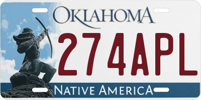 OK license plate 274APL