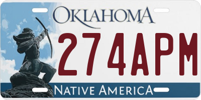 OK license plate 274APM