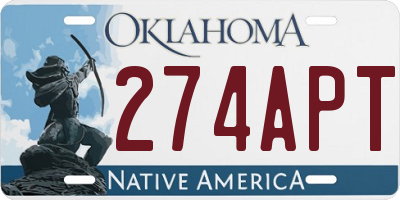 OK license plate 274APT
