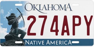 OK license plate 274APY