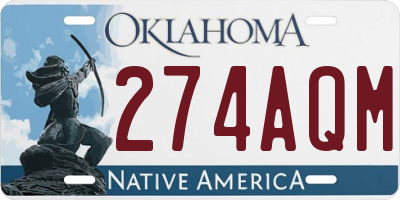 OK license plate 274AQM
