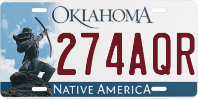 OK license plate 274AQR