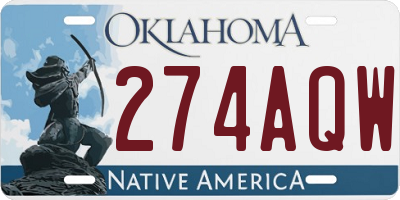 OK license plate 274AQW