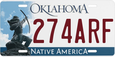 OK license plate 274ARF