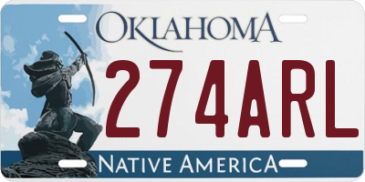 OK license plate 274ARL