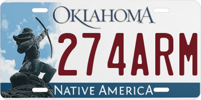 OK license plate 274ARM