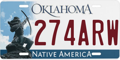 OK license plate 274ARW