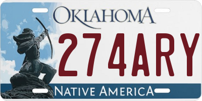 OK license plate 274ARY