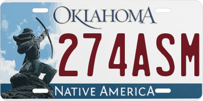 OK license plate 274ASM