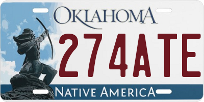OK license plate 274ATE
