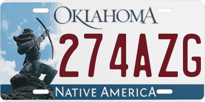 OK license plate 274AZG