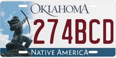 OK license plate 274BCD