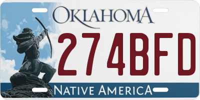 OK license plate 274BFD