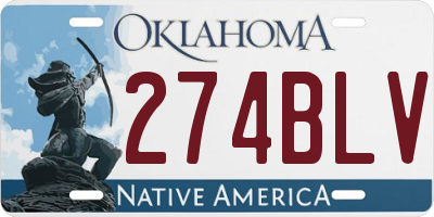 OK license plate 274BLV