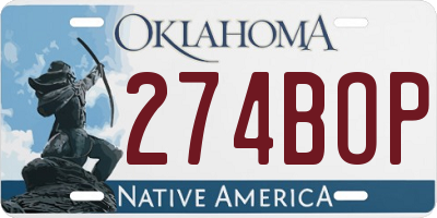 OK license plate 274BOP