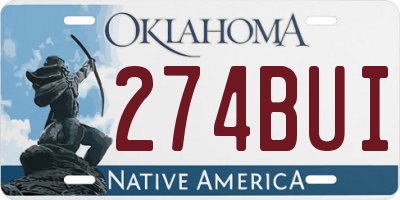OK license plate 274BUI