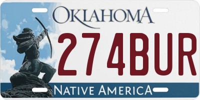 OK license plate 274BUR