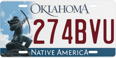 OK license plate 274BVU