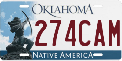 OK license plate 274CAM