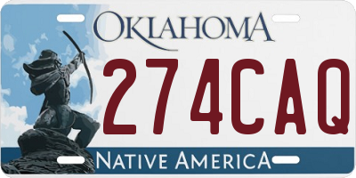 OK license plate 274CAQ