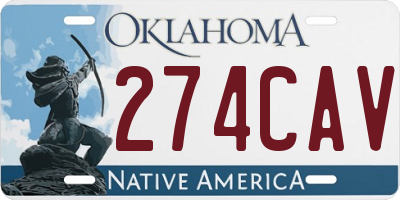 OK license plate 274CAV