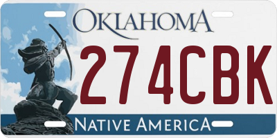 OK license plate 274CBK