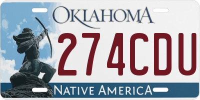 OK license plate 274CDU