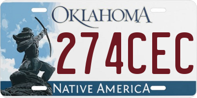 OK license plate 274CEC