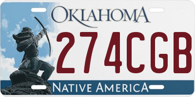 OK license plate 274CGB