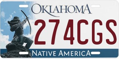 OK license plate 274CGS
