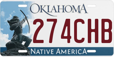 OK license plate 274CHB