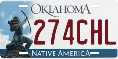 OK license plate 274CHL