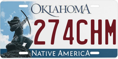 OK license plate 274CHM