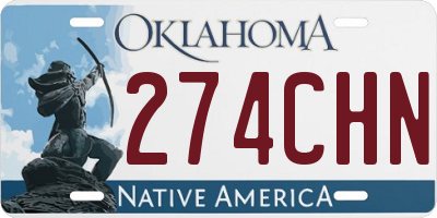 OK license plate 274CHN