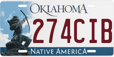 OK license plate 274CIB