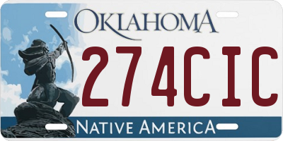 OK license plate 274CIC