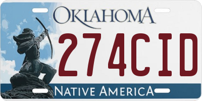 OK license plate 274CID
