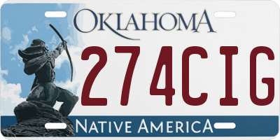 OK license plate 274CIG