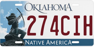 OK license plate 274CIH
