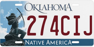 OK license plate 274CIJ