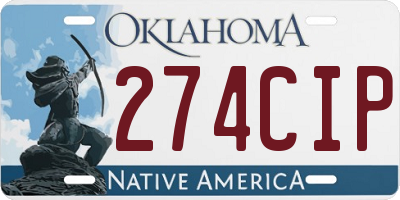 OK license plate 274CIP