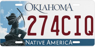 OK license plate 274CIQ