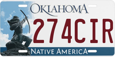 OK license plate 274CIR