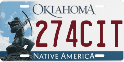 OK license plate 274CIT