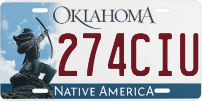 OK license plate 274CIU