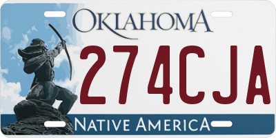 OK license plate 274CJA