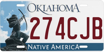 OK license plate 274CJB